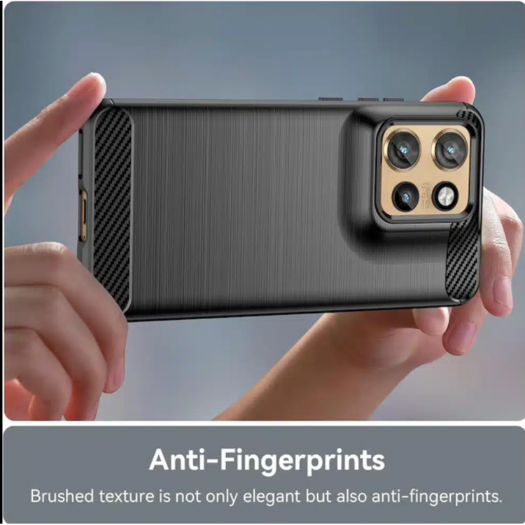 Θήκη TECH PROTECT CARBON Silicone για MOTOROLA MOTO Edge 50 Neo / Motorola ThinkPhone 25 - ΜΑΥΡΟ